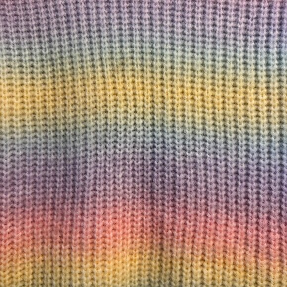 BlankNYC Rainbow Cardigan Sweater Girls L Large Pastel Pink Blue Yellow Unicorn - Picture 5 of 11